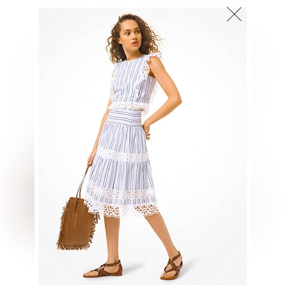 NWTO Michael Kors Stripe Tiered Skirt & Top set